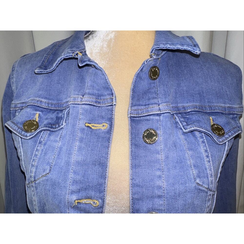 Lily Pulitzer Seaspray Gold Button Denim Jacket Size XS - Picture 3 of 13